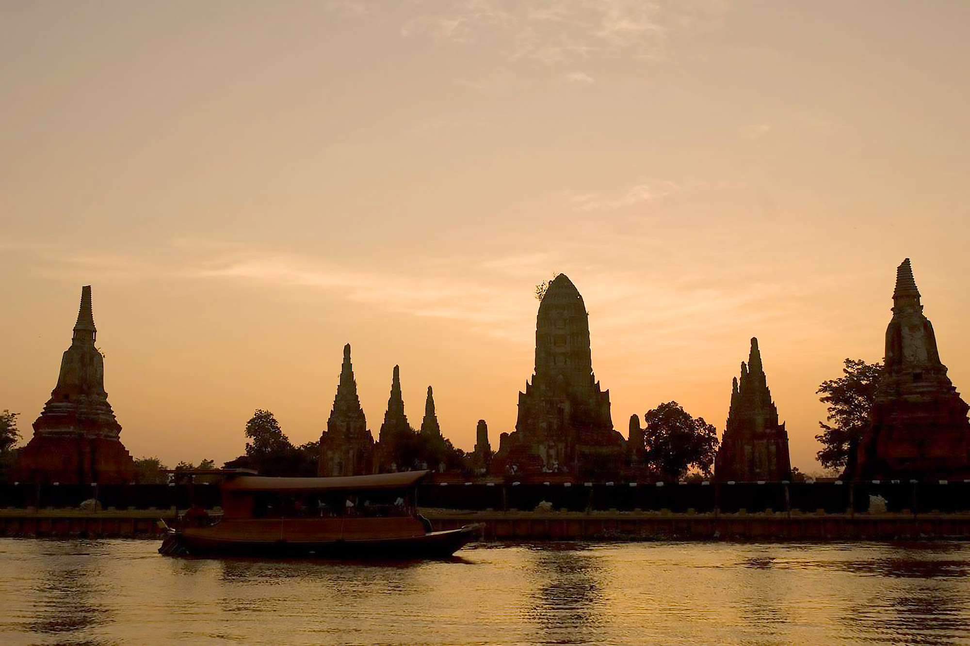 Dîner-croisière au coucher du soleil à Ayutthaya